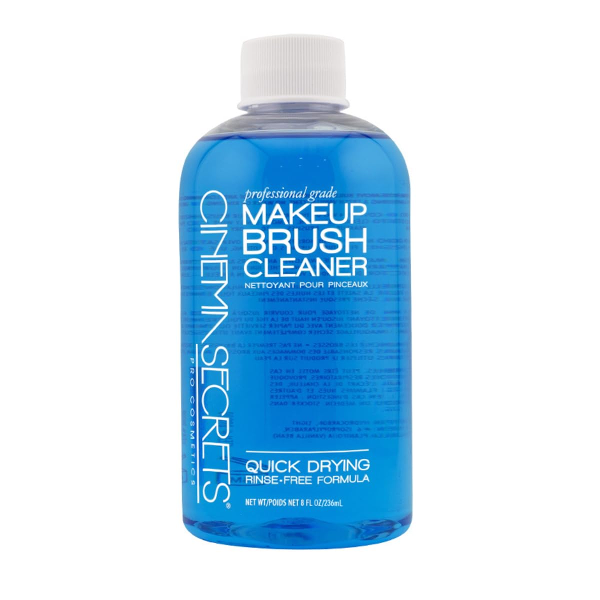 Cinema Secrets Original Blue Vanilla Makeup Brush Cleaner Solution - Professional Cleanser for Makeup Brushes - Quick-Drying, Rinse-Free Formula - Removes Stubborn Waterproof Make Up (8 fl oz)