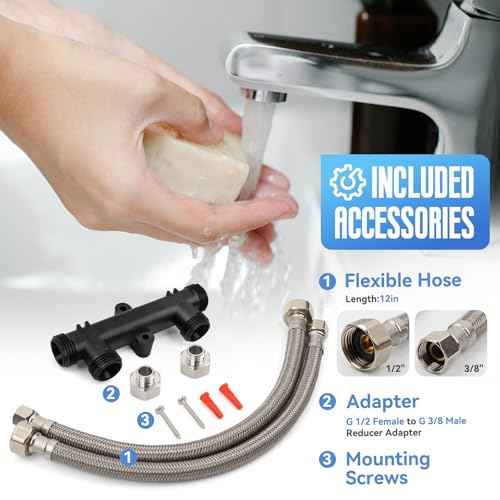 Sensor Valve for Hot Water Recirculating Pump System, Compatible with Tank Water Heaters Only, Includes 12" Supply Lines & 1/2" Adapters