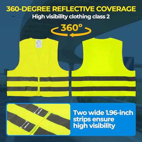 10 Pack Yellow Safety Vests, Bulk High Visibility Vest for Men / Woman(S-2XL), Adult Reflective Running Vest, Wholesale Work Vests For Construction,Running, Security,Cycling,Warehousing,Municipal