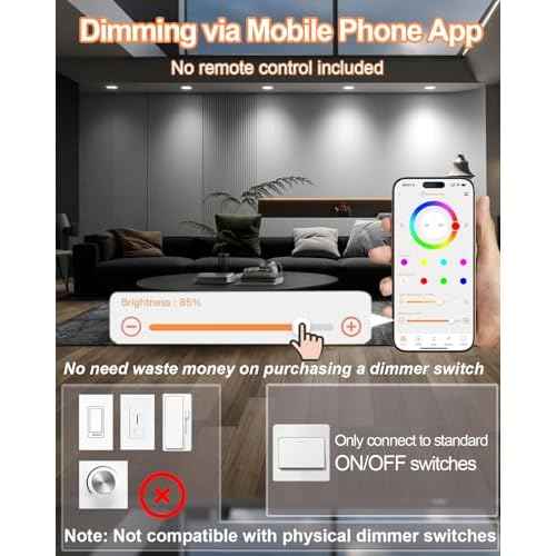 LED Recessed Lighting 6 inch/5 inch, Smart RGB Bluetooth Can Lights, 13W 1050LM, Color Changing, Retrofit Led Recessed Light Compatible with Alexa for Bedroom Living Room Kitchen, 6Pack