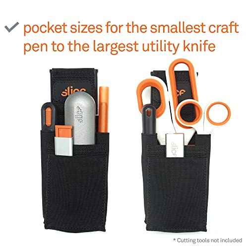 Slice 10516 Tool Holster, Holds Various Tools, Removable Belt Clib, Sturdy and Flexible Pockets, 5 Pockets, Various Sizes, Heavy Duty Industrial Use