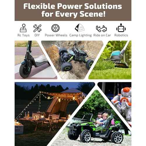 1-Pack for Dewalt 20V Battery Adapter for Power Wheels Battery Upgrade Conversion Kit with Switch, Fuses, Wire Connectors, 12AWG Wire, Power Tool Drill Battery Converter Adapter for DIY RC Car Toy Etc
