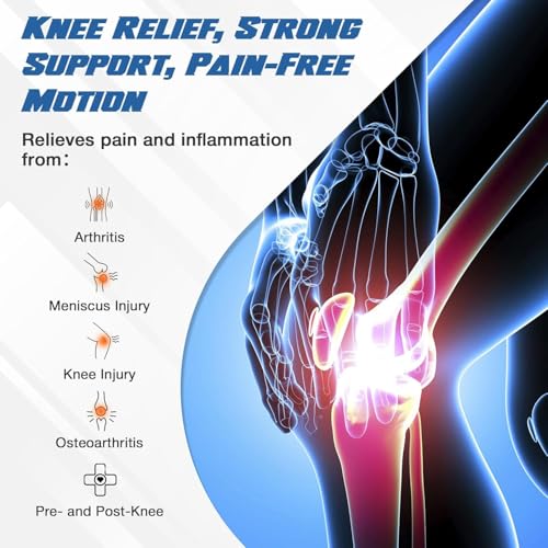 Knee Brace for Men - Adjustable Support for Arthritis, ACL Meniscus Tear & Knee Pain Relief or Injury Recovery - Plus Dual Side Stabilizers (Man-Black, Size(14.2in-19in))