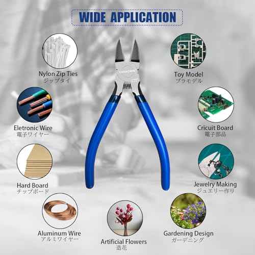 Wire Cutters 2 Pack KAIHAOWIN 6 Inch Wire Cutters Set Spring Loaded Wire Snips Diagonal Cutting Pliers Dikes Precision Wire Clippers Small Flush Cutter for Cutting Wires,Electronics,Cables,Jewelry,DIY