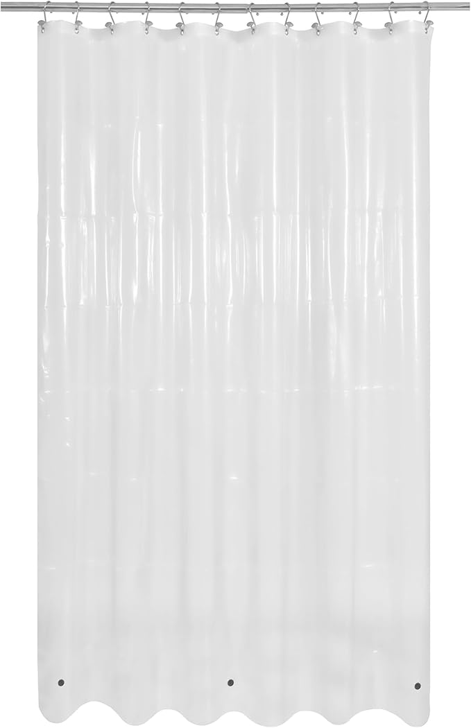 Mrs Awesome Extra Long Shower Curtain Liner 96" Length, Ceiling to Floor XL PEVA Plastic Shower Curtain for Bathroom Lightweight & Waterproof, 72 x 96, Clear