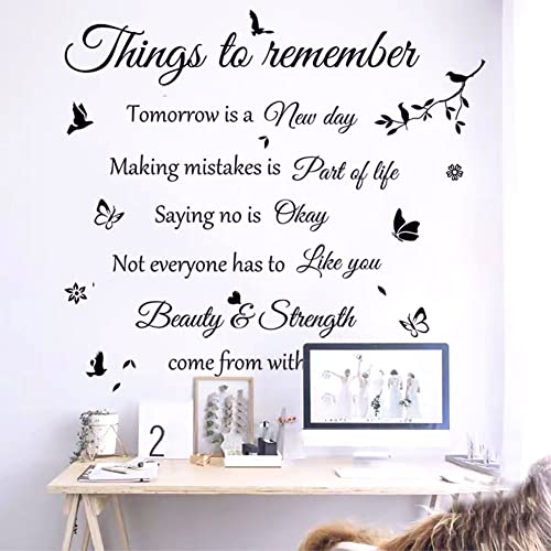 Wall Sticker Wall Stickers Wall Decals Things to Remember Wall decalwall Decor Wall Decorations Home Decor Home Decorations