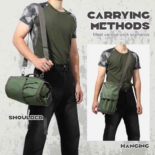 SUKUTU Tool Bag Heavy Duty Roll Up Tool Storage Organizer Portable Rollable Carrying Toolbag for Men Mechanic Electrician & Hobbyist