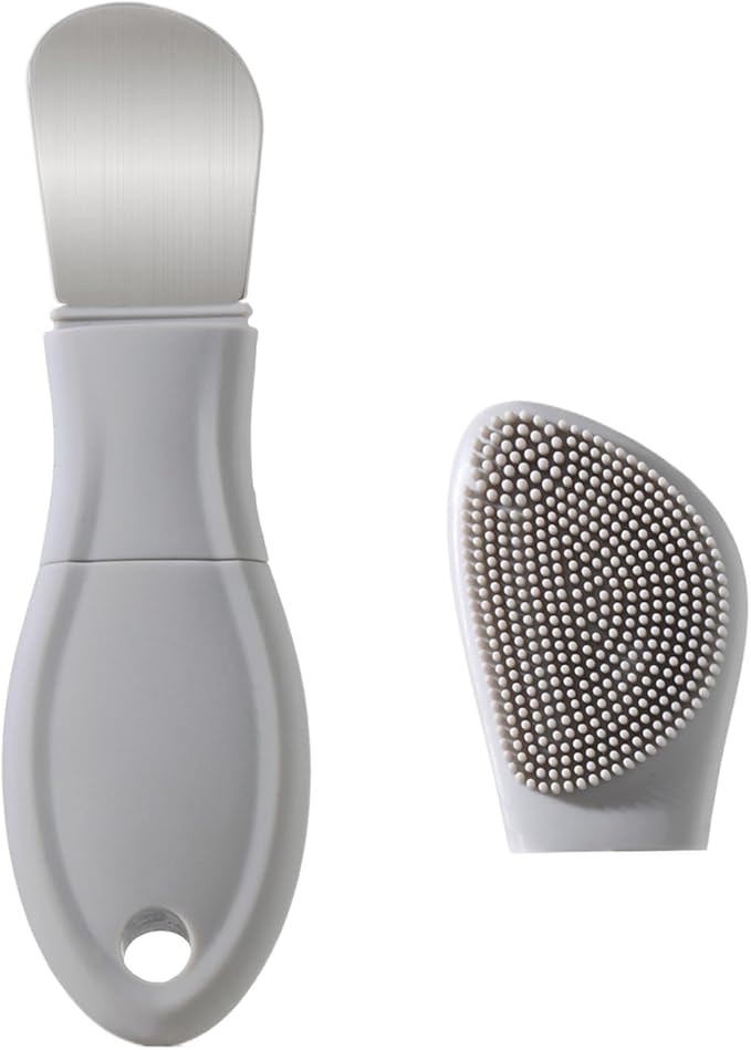 Blackhead Remover Tool,Silicone Face Scrubber, 2 in 1 Nose Scraper for Deep Cleansing,Skin Scrubber Face Spatula, Nose Blackhead Remover, Pore Cleaner Skin Care Tool for Men and Women (Light Gray)