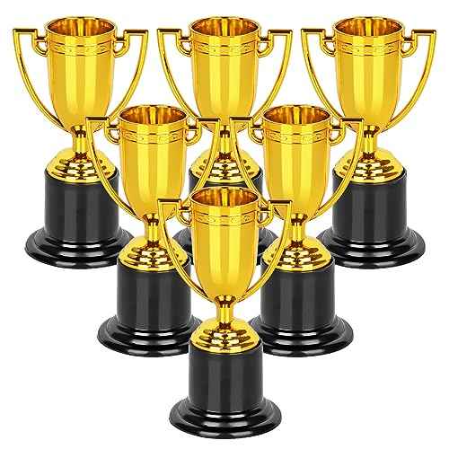 WINKIO Mini Trophies,Gold Trophy Award, Plastic Trophies for Kids, 4 Inch Trophy Cups, Award Trophies for Party Favors, Props, Rewards, Winning Prizes, Competitions Ceremony Parties Favor