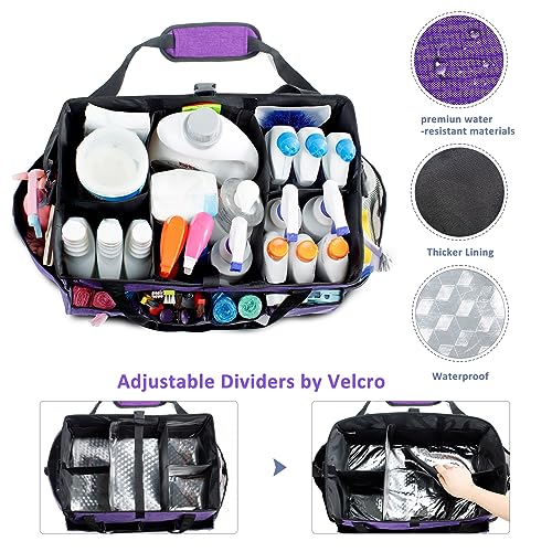 XL Professional Cleaning Caddy for Cleaning Suppliers, 17" Wearable Cleaing Bag for Housekeepers, Cleaning Organizer, Detailing Bag