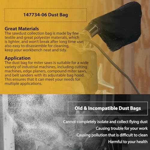 Replacement Dust Bag for DeWalt Miter Saw Replaces for 147734-06 14773406 Fits for DE7088 DW682K DW703 DW705 DW708 EZ7088 DW017 DW712 D27111