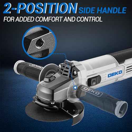 Angle Grinder Electric Power Tool: DEKOPRO 4-1/2 Inch 7.5-Amp Angle Grinder Power Corded Hand Grinders Tools with Grinding and Cutting Wheel, Disc for Metal, Wood