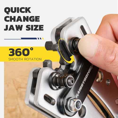 haisstronica Heavy Duty Battery Cable Crimping Tool Kit-Ratchet Hex Extended Handle Crimper for 8,6,4,2,1,1/0 AWG Copper Lugs with Blow Molded Box,Cable Cutter, 48PCS Copper Lugs&Heat Shrink Tubing