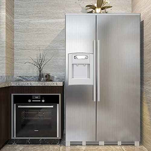 CRE8TIVE Brushed Stainless Steel Contact Paper 12"x80" Self Adhesive Metallic Silver Wallpaper Peel and Stick Waterproof Oil Proof Heat Resistant Aluminum Foil Vinyl Roll for Kitchen Fridge Dishwasher