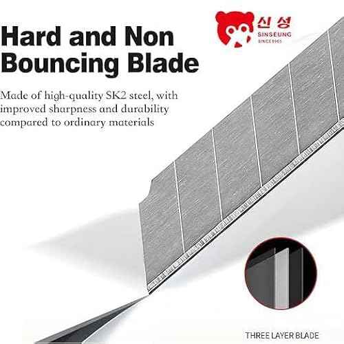 20PCS 9MM Heavy-Duty Carbon Steel Utility Knife Replacement Blades, Snap Off Blades with Blade Breaker and Recycling Box, 9mm Cutting Blades, 60 Degree