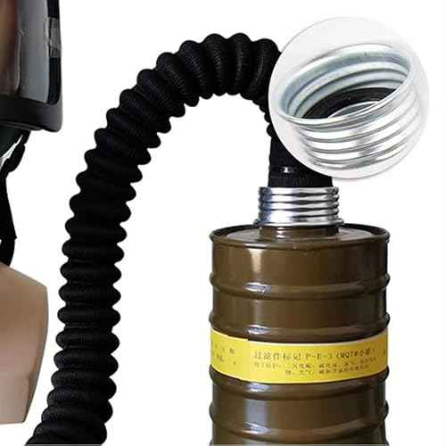 40mm Respirator Hose Tube Pipe Assembly Universal Thread Extension Hose, Black 20 inch 2PCS