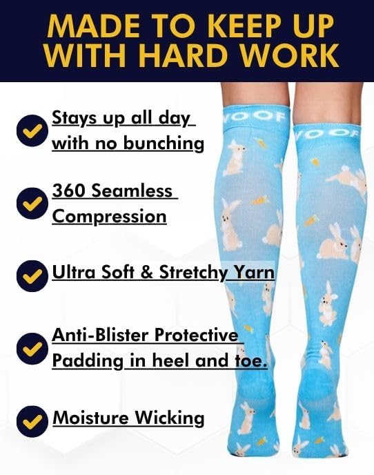 Compression Socks for Women & Men Circulation - 15-20 mmHg Compression Socks - Best Support for Nurses, Running, Athletic