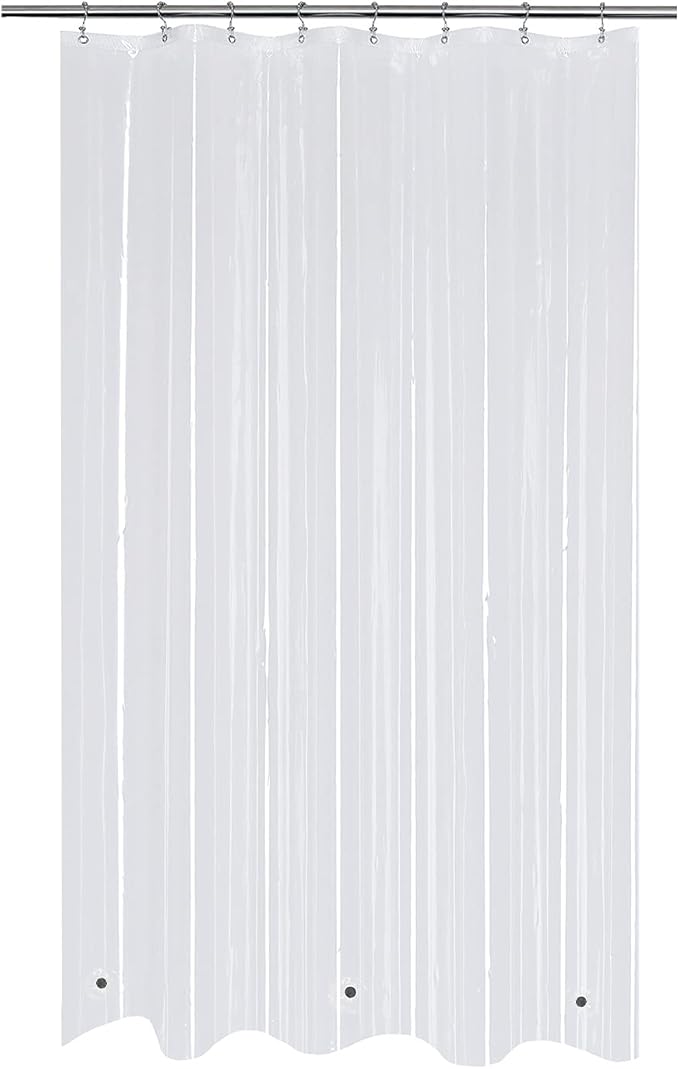 Mrs Awesome Clear PEVA Shower Curtain Liners with 3 Magnets, Water Proof Plastic Shower Liner for Bathroom or Shower Stall, 54x78