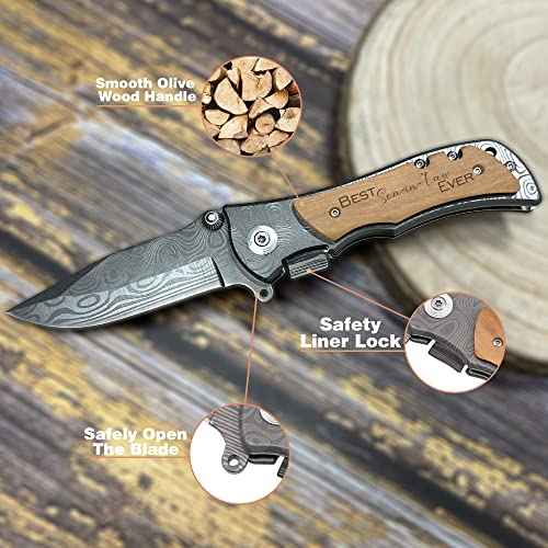 XJF Engraved Pocket Knife for Son-in-Law, Best Wedding Gift Idea for Hiking & Camping