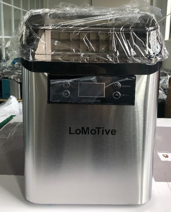 LoMoTive Nugget Ice Maker Countertop - 45Lbs/Day Ice Cube Maker 24Pcs Ready in 13 Mins Portable Ice Maker Machine with Self-Cleaning and Ice Scoop Basket Perfect for Home Kitchen Bar Party Office 03B