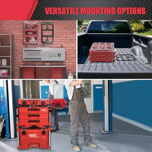 Upgrade Folding Packout Mount Compatible with Milwaukee Packout Toolbox,Mounting Plate for Packout Toolbox Side Storage