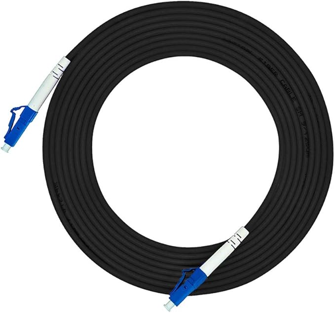 Jeirdus 15M LC to LC Outdoor Armored Simplex 9/125 SM Fiber Optic Cable Jumper Optical Patch Cord Singlemode 15Meters 49ft LC-LC