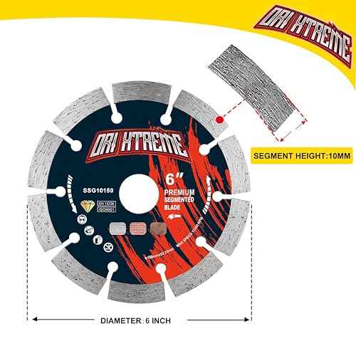 6 Inch Diamond Saw Blade 2Pcs, Segmented General Purpose Blade Dry/Wet Cutting Concrete, Masonry, Brick, Block,7/8"-5/8¡± Arbor