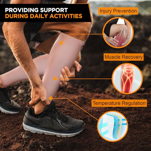 Doc Miller - Compression Calf Sleeve for Petite Men & Women, Medical Grade, 20-30mmHg Graduated Support for Running, Calf Tear, Shin Splints, Knee High, Beige Medium Size, 1 Pair, Petite