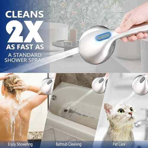 All Metal Bathtub Faucet with Sprayer 10 Settings, Universal Fit 1/2" IPS, Tub Spout with Diverter Brushed Nickel