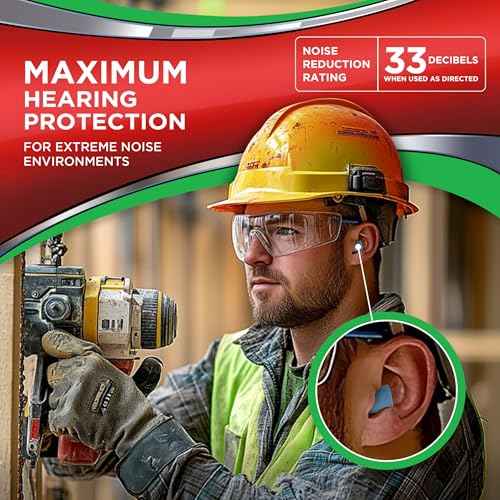 HEAROS Xtreme Foam Earplugs, 33dB NRR Ear Plugs, 100 Pairs, Foam Ear Plugs Noise Reduction & Hearing Protection