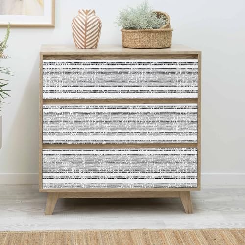 wishFIRE Modern Peel and Stick Wallpaper 17.3" x 120" Contact Paper Black and White Stripe Wall Paper Self Adhesive Removable Wallpaper for Bedroom Cabinets Dresser