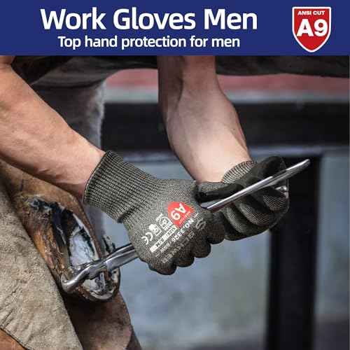 Schwer ProGuard Highest Level Cut Resistant Work Gloves PR3326 for Extreme Protection£¬ANSI A9 Cut Gloves with Reinforced Thumb, Non Slip, Non PFAS, Durable, Touch-screen, Black 2 Pairs£¨L£©