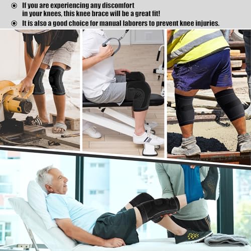 Compression Knee Pads for Women Men Sports 2 Pack Knee Sleeves with Patella Gel Pad & Side Stabilizers, Knee Braces for Knee Support Workout Sports ACL & Arthritis Pain Relief Black(3XL)