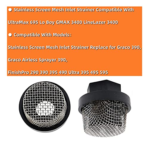ZLIANGQ 246385 7/8-Inch Hose Inlet Strainer Filter for Graco Ultra 390 395 495 Airless Paint Spray Guns, Fits Wagner Spraytech Titan Paint Pumps (2-Pack)