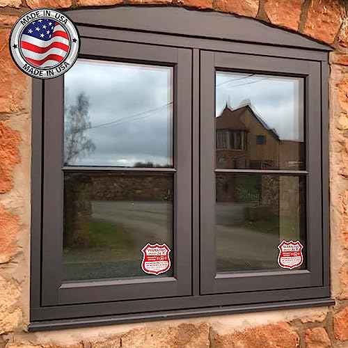 Psyfer¢ç (Fade-Free) 6 Pack - Alarm Security Outdoor UV Waterproof Window Stickers [Made in USA]