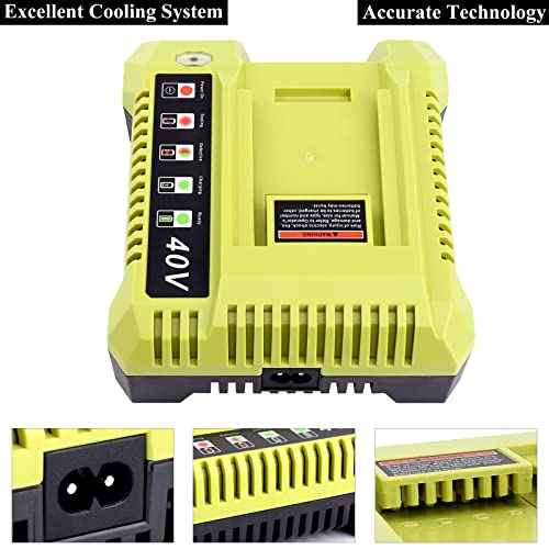 OP401 Fast Charger Replacement for Ryobi 40V Battery Charger, Compatible with Ryobi 40V Lithium Battery OP4040 OP4050 OP4050A OP40601 OP4026 OP4015 OP4030 Tools Battery