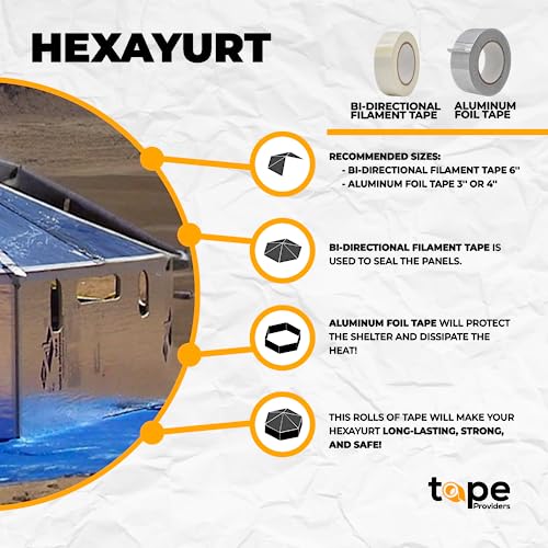 WOD Aluminum Foil Tape - 1/2 inch x 50 yd. Heat Shield Reflective Sealant Tape - Ideal for HVAC, Duct, Pipe, and Metal Insulation and Repair Home or Business Uses AFTR36