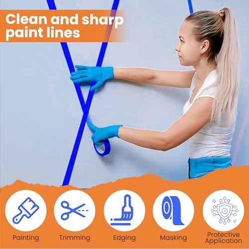 Painter¡¯s Tape ? 2 inch/ 1.88 inch x 60 yds Masking Tape Rolls ? Paint Tap for Wall, Trim, Glass, Metal ? Fine Line Tape for Precise Lines, Edges ? Residue-Free Blue Painters Tape-Single Roll