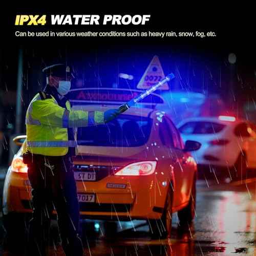 10 Pack Traffic Wand, 21 Inch Traffic Control Wand with 3 Flashing Modes & Side Clip, LED Safety Baton for Traffic Control, Parking, Aircraft, Car Directing (Blue)