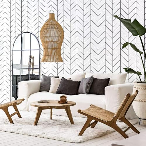 LXCREAT Black and White Peel and Stick Wallpaper for Laundry Forgiving Removable Stripes Contact Paper 17.71" X 118" Self Stick Wall Paper Peel and Modern Vinyl for Bedroom