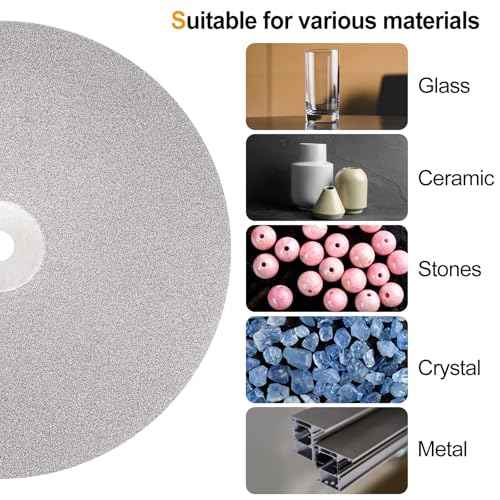 HARFINGTON Diamond Flat Lap Disc Set 8" x 1/2" Arbor 320/600/800/1200/3000 Grit Abrasive Wheel Lapping for Grinding Sanding Ceramics, Glass, Stones