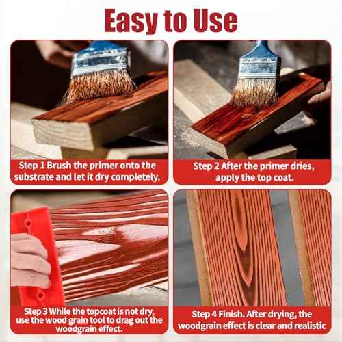 4 Pcs Wood Grain Tool, Natural Wood Grain Maker Wood Graining Tool Wood Grain Painting Tool Wood Stain Brush Texture Art Tools DIY Tools
