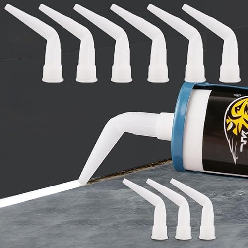 10 Pack Sausage Caulk Gun Angle Nozzle Replacement Curved Caulking Nozzles Tips for Manual Sausage Caulking Gun 10 oz Cartridge Sealants Adhesive Waterproof Caulk & Seal Silicone Sealant