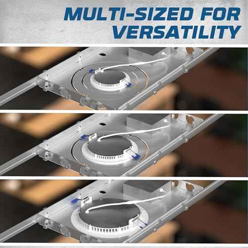 OHLECTRIC 6 Pack ? New Construction Mounting Plate ? Muti-Size 3/4/6 Inch ? Easy Cutout Adjustable Hole Size & Bars - Made of Galvanized Steel Recessed LED Rough in Plate/Bracket