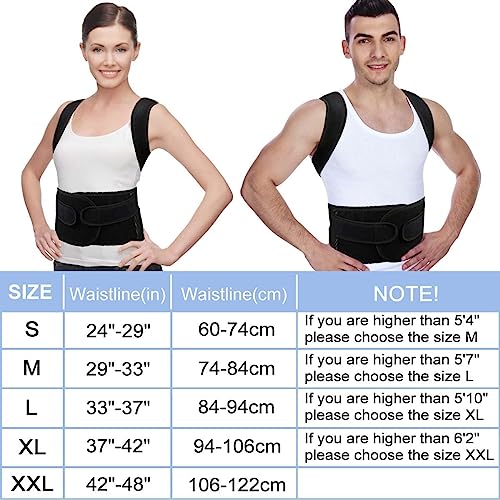 Back Brace Posture Corrector for Women Men -Adjustable and Breathable Support Scoliosis for Waist - Improve Back Posture for Body Correction and Lumbar Support M(29"-33")