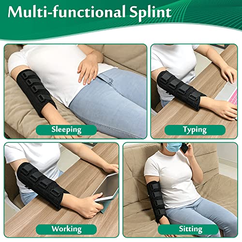 Elbow Splint Tendonitis Elbow Brace Ulnar Nerve Cubital Tunnel Brace for Sleeping Elbow Immobilizer Arm Splint Support for Pain Relief Arthritis Elbow Sleeve Tennis Brace for Men Women (Medium)
