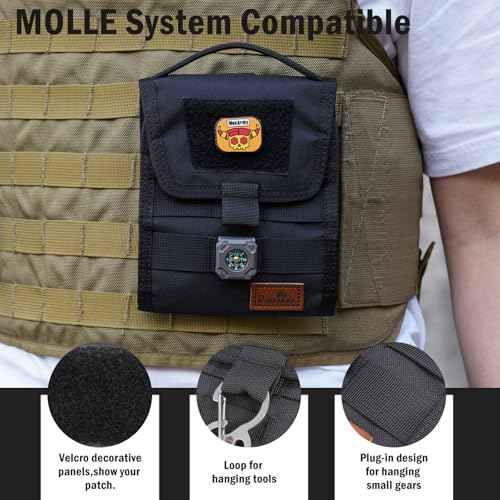 VIPERADE VE12 Folding EDC Organizer Pouch, Molle Tool Bag, Trifold Tool Pouch, Utility EDC Pocket Organizer for Outdoor and Daily Used