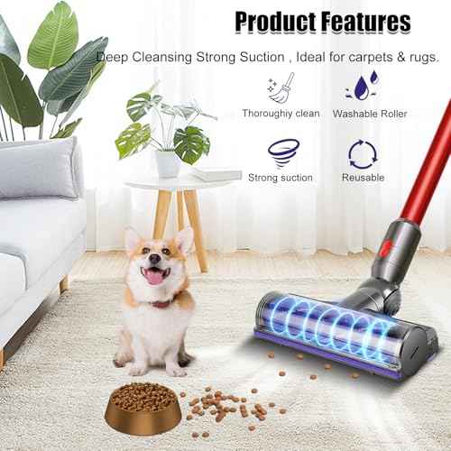 Upgrade Anti-Tangle Quick-Release Motorhead for Dyson V7 V8 V10 V11 V15 SV10 SV11 SV12 SV14 Vacuum Cleaner Replacement Direct Drive Cleaner Brush Head Replacement Parts for Hard Wood and Carpets