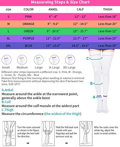 T.E.D. Anti Embolism Compression Stockings Thigh High Knee High for Women Men, 15-20 Mmhg Compression TED Hose.