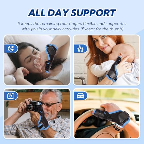 Trigger Thumb Splint, Thumb Spica Splint-Dequervains Tendonitis, CMC Joint Thumb Arthritis Brace, Thumb Stabilizer for Broken Thumb, Sprain, Ligament Tears, Fits Left & Right, L/XL
